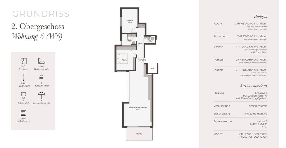 Sonne bis in die Abendstunden – Stilvolle 3.5‑Zimmer‑Wohnung mit Weitblick und viel Licht -  Bild 8