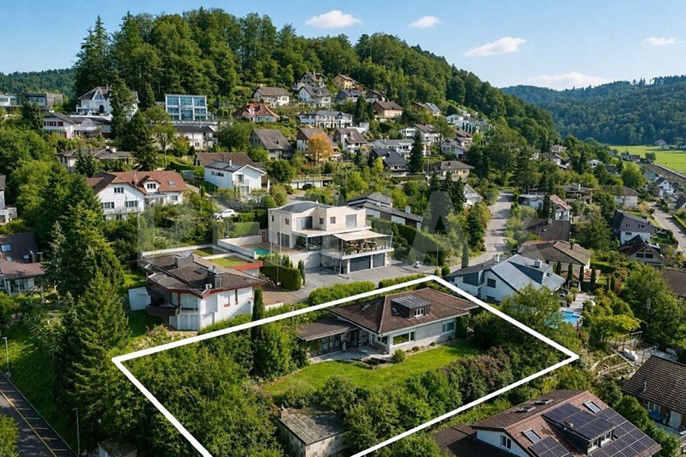 Nähe Aarau, A1 / A2 Kreuz Mittelland, erstklassige bevorzugte Villen-Hanglage mit Weitsicht, 3 REFH -  Bild 10