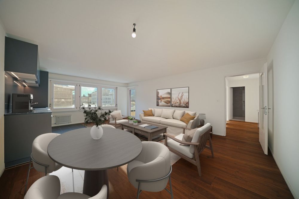 Kernsanierte 3½ Zimmerwohnung mit wunderschöner Bergsicht - Bild 1