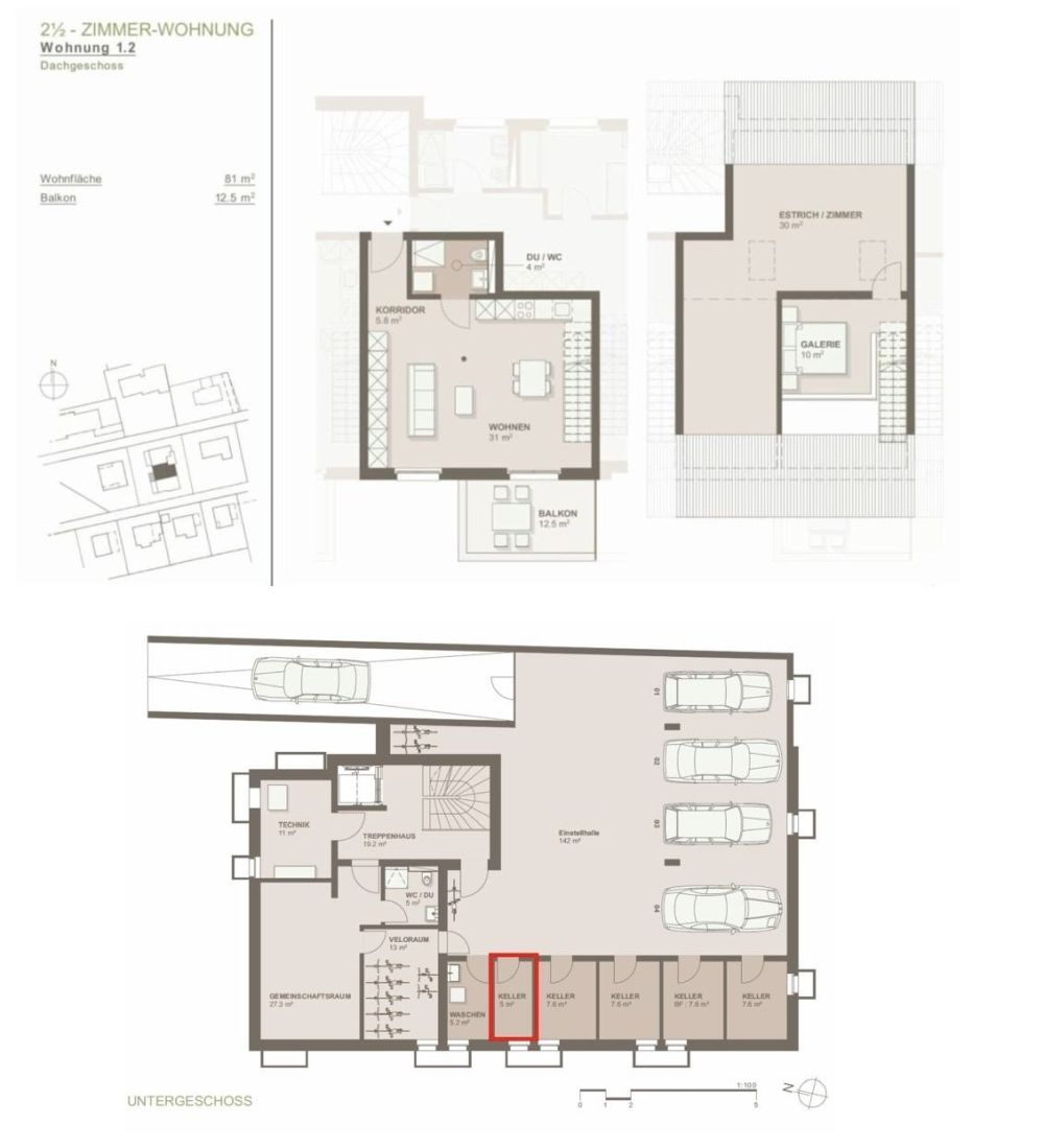 Moderne 2.5 Zimmer Dachwohnung mit Galerie -  Bild 13