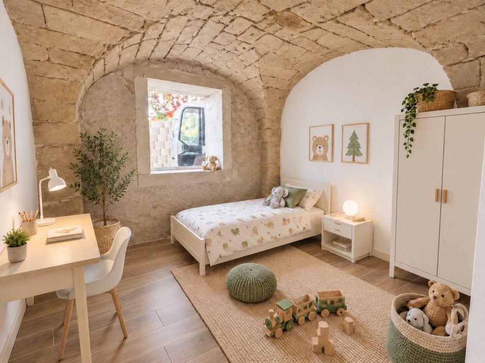 Appartement neuf - 3,5 pièces avec voûtes et terrasse de 48 m² - Chambre enfant.png