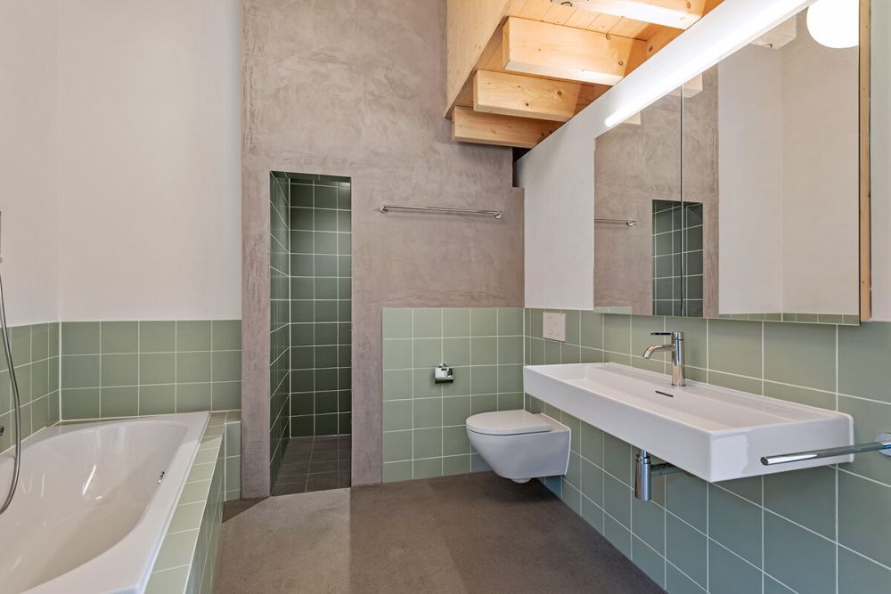 Ferienhaus mit Aussicht und moderner Architektur in Seewis - QW361_Badezimmer