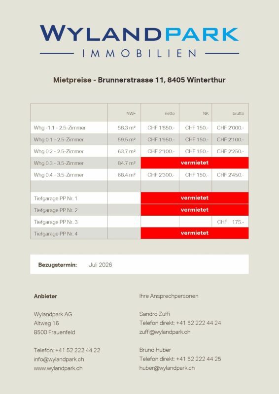 3.5-Zimmer-Neubau-Gartenwohnung -  Bild 3