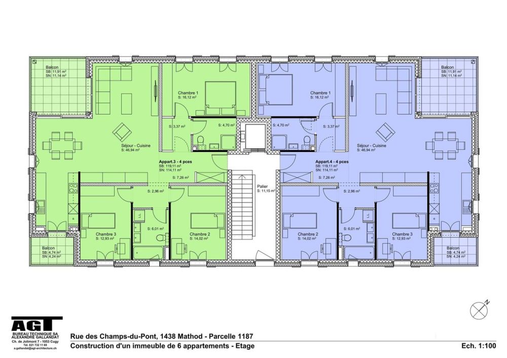 Mathod à vendre 6 grands appartements de 4 1/2 pièces sur plan - étage