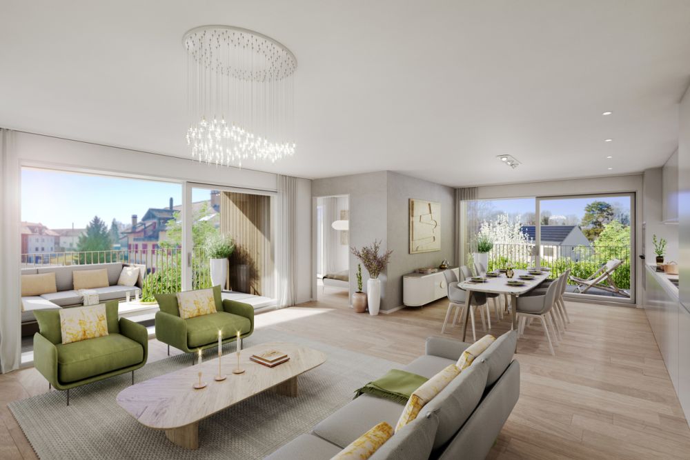 A VENDRE SUR PLANS APPARTEMENT 2,5 PCES (61 M2 PPE) AU 1ER ETAGE - Bild 6