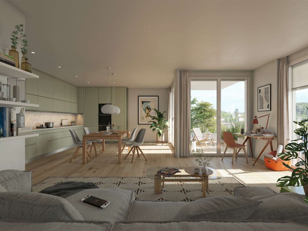 3.5 Zimmerwohnung W5 mit 83m2 Wohnfläche in zentralem Neubau in Oberwil -  Bild 1
