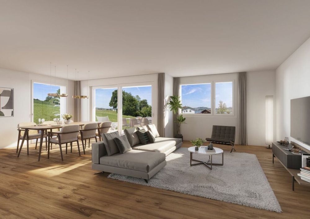 4½-Zimmer-Gartenwohnung an hervorragender Lage - Visulisierung Wohnzimmer