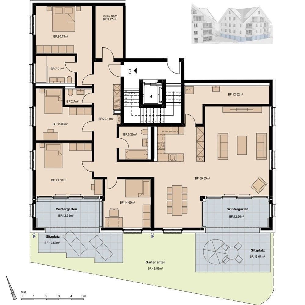 Grosszügig & naturnah: 5.5 Zimmer-Wohntraum - Grosszügiges Raumgefühl mit viel Platz!