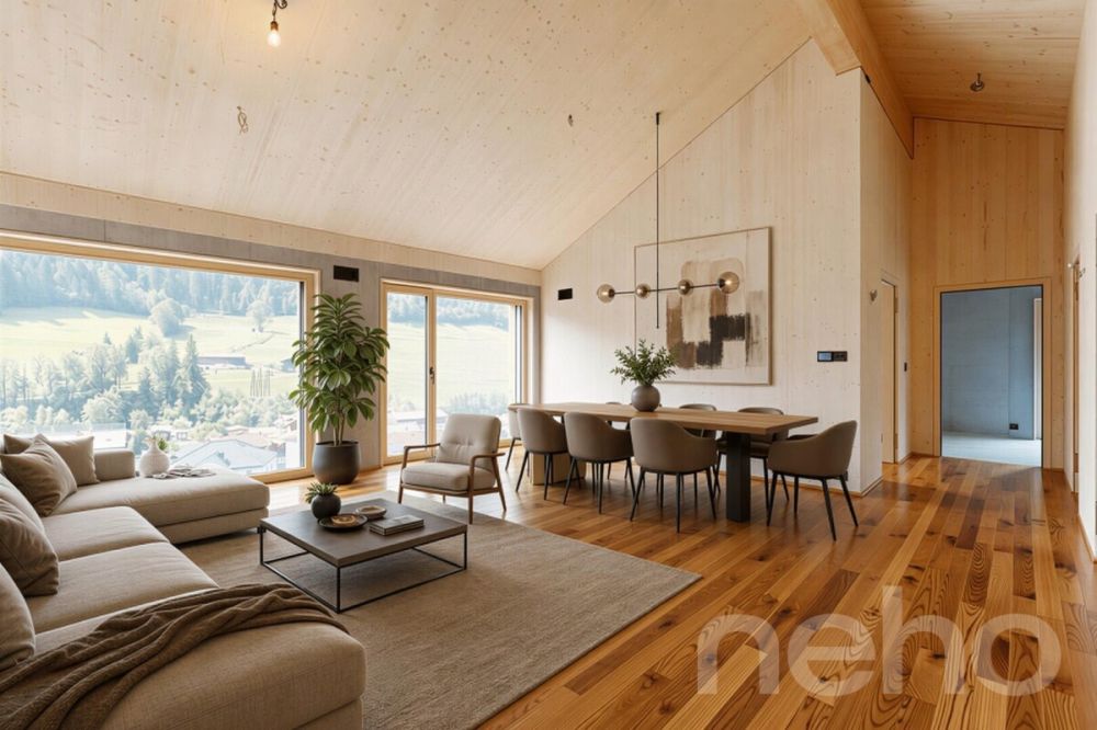 Neubau-Dachgeschosswohnung mit besonderer Architektur und Bergsicht -  Bild 1