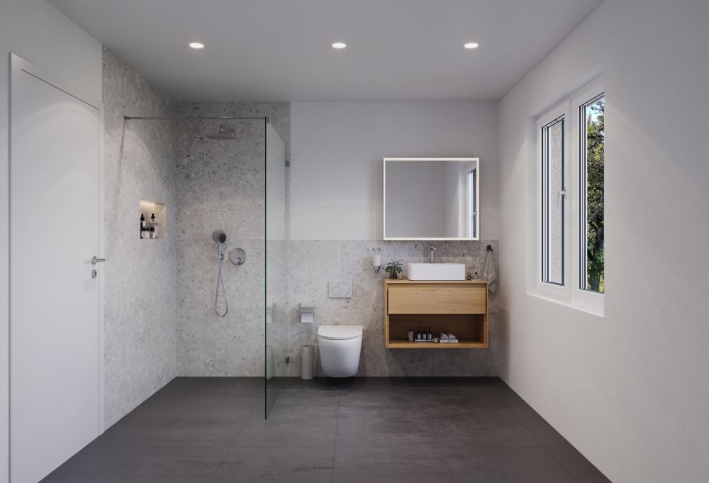 4.5 Z.-Wohnung EG (B), 126 m2 NWF, 35m2 gedeckter Sitzplatz - WC-DU