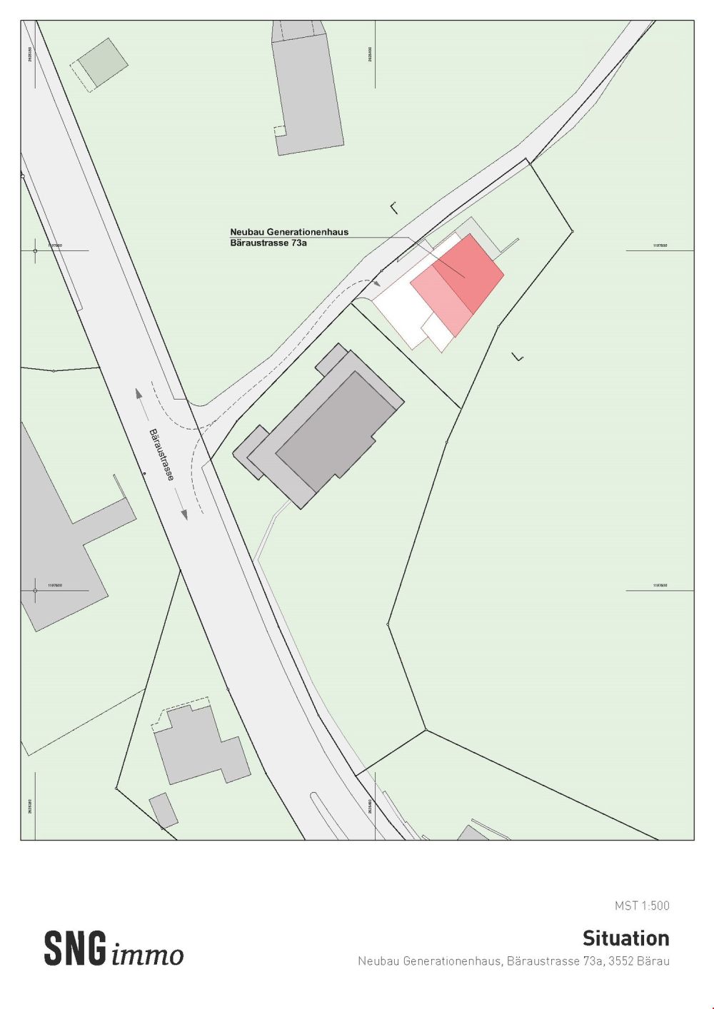 Neubau Doppeleinfamilienhaus in Bärau zu verkaufen - Situation