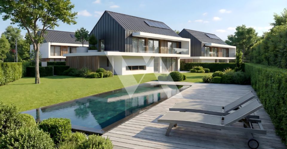 A vendre en construction - Villa mitoyenne d'exception avec jardin, terrasse et balcon - Maison contiguë 6.5 pièces - image - 6