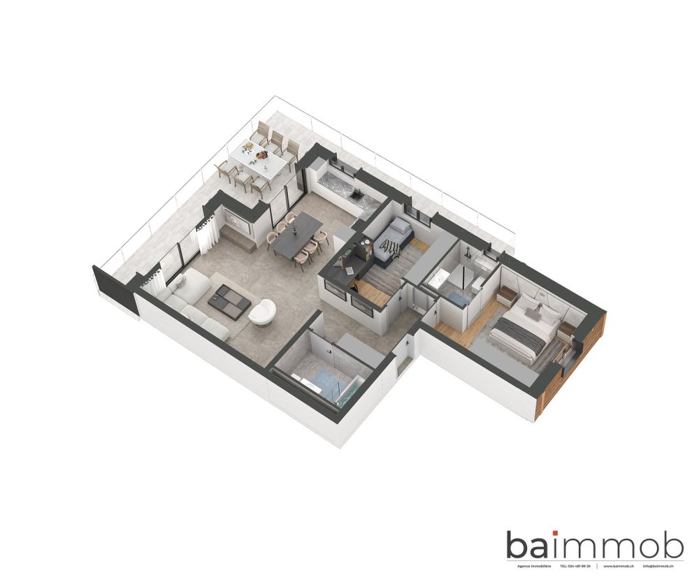 Magnifique appartement 3,5 pièces de 109m2 avec une vue panoramique sur les alpes ! -  Bild 5