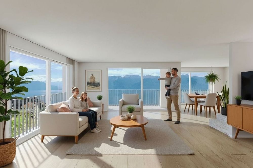 Prästigöses Dachgeschoß-Duplex-Neubau mit 5,5 Zimmern und atemberaubendem Panoramablick auf den Genfer See -  Bild 1