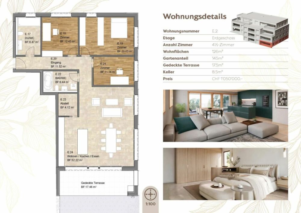 4.5 Z' Gartenwohnung: L7 - hochwertig ländlich: Neubauprojekt mit 10 barrierefreien Eigentumswohnungen in Oberdorf BL -  Bild 6