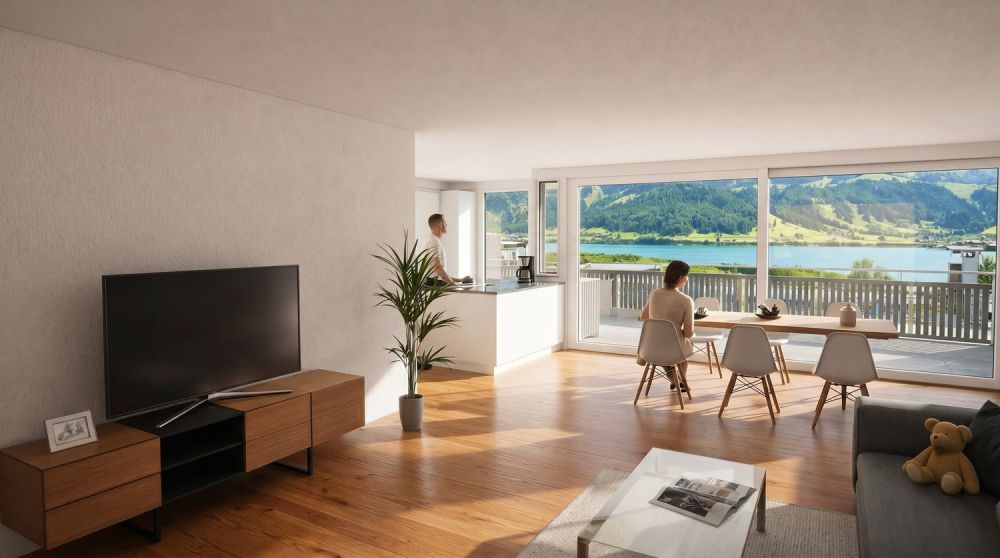 3.5-Zimmer-Attika-Wohnung mit Seesicht in Euthal - lichtvoll -  Bild 1