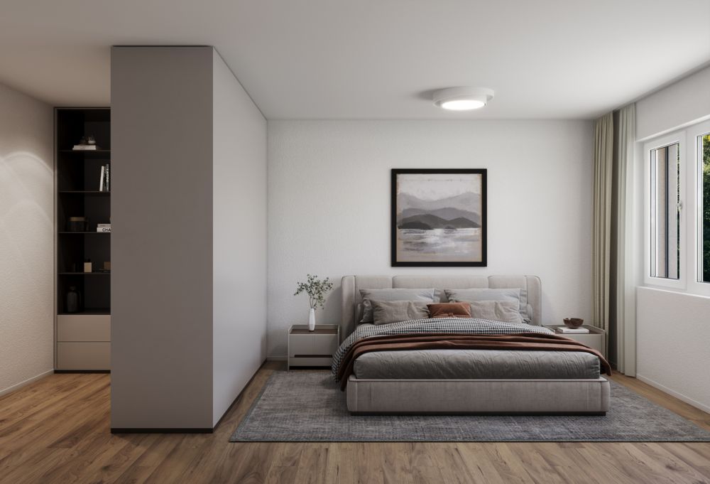 4.5 Z.-Wohnung D, im 1.OG Haus A, mit 138m2 NWF und 25m2 Balkon - Schlafzimmer