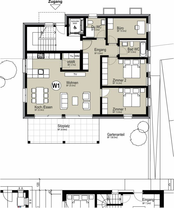 4.5-Zimmer Neubau-Gartenwohnung in der Ferienregion Lenzerheide -  Bild 12