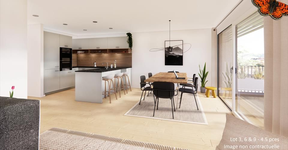 Superbe 4½ pièces à Broc avec grand balcon couvert ! - Appartement 4.5 pièces - image - 1
