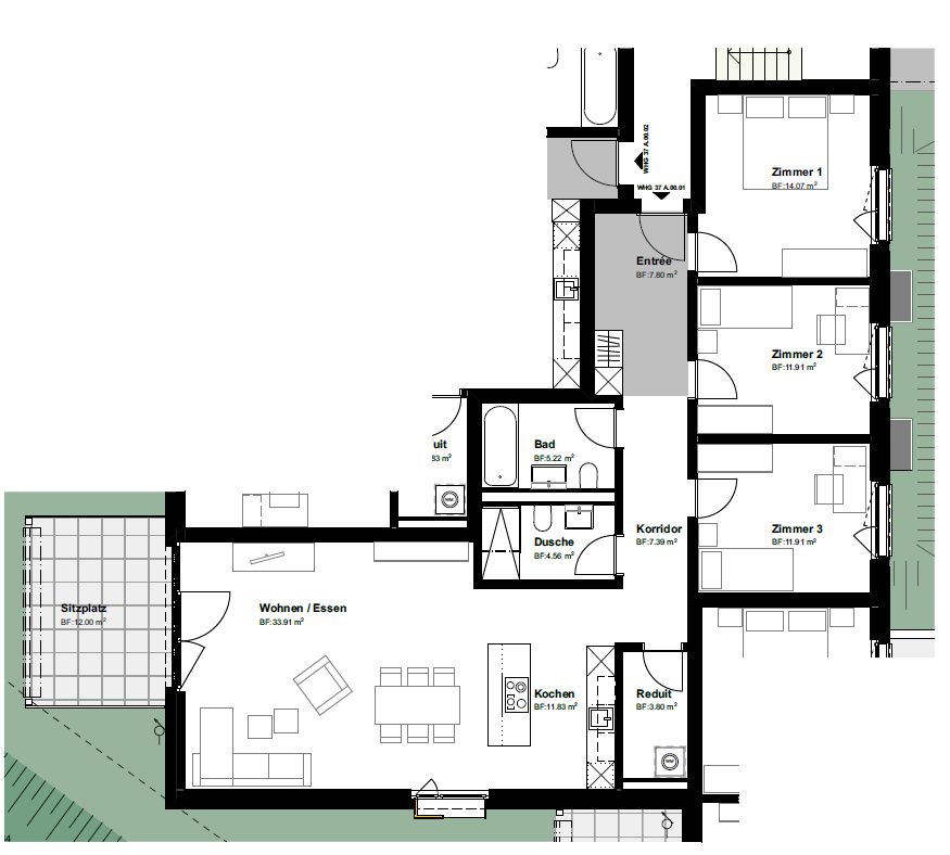 4.5-Zimmer-Neubauwohnung 'Komfort' mit zwei Badezimmern -  Bild 6