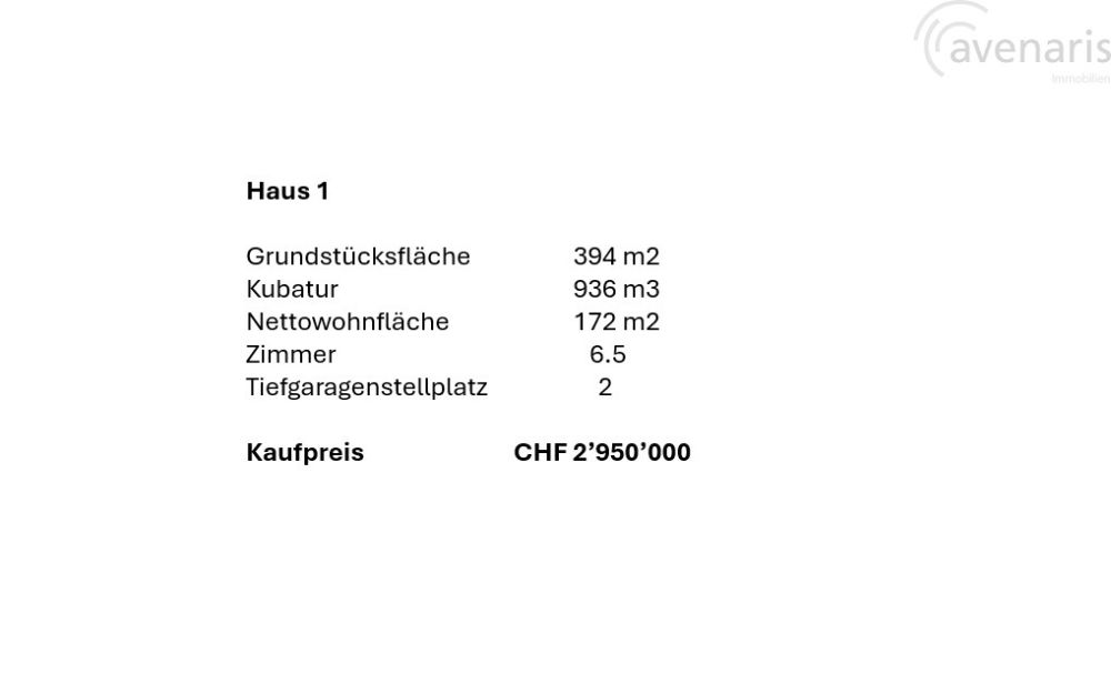 Exklusive Villen mit Aussicht und 65- 80m2 Zusatzfläche im UG - Eckdaten Haus 1