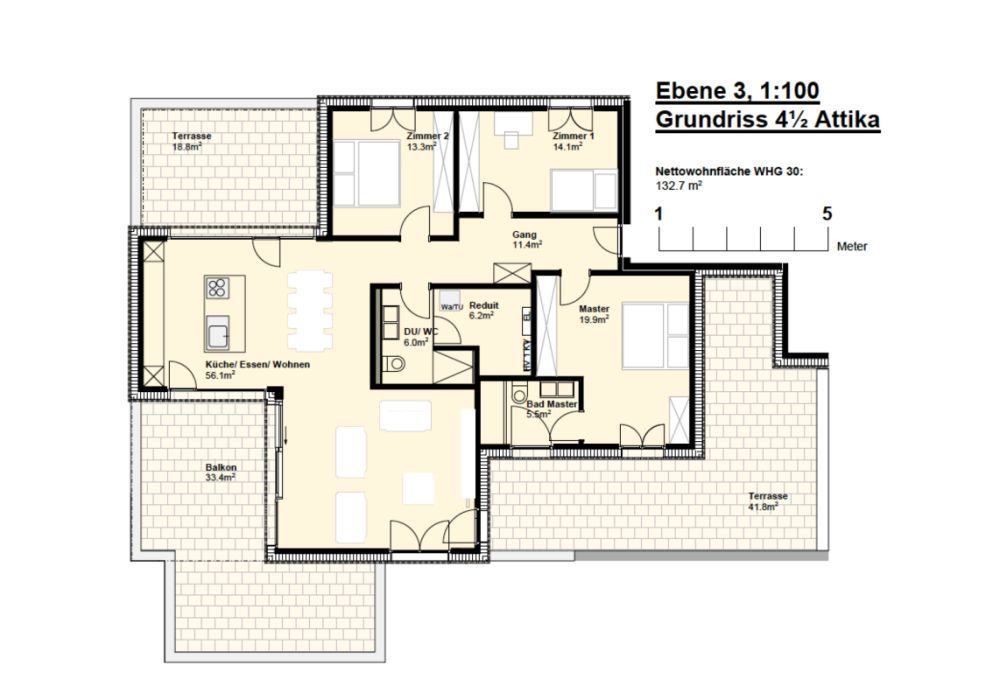 ATTRAKTIVES WOHNEN MIT WEITBLICK; 4 1/2 Zimmer Attikawohnung -  Bild 6