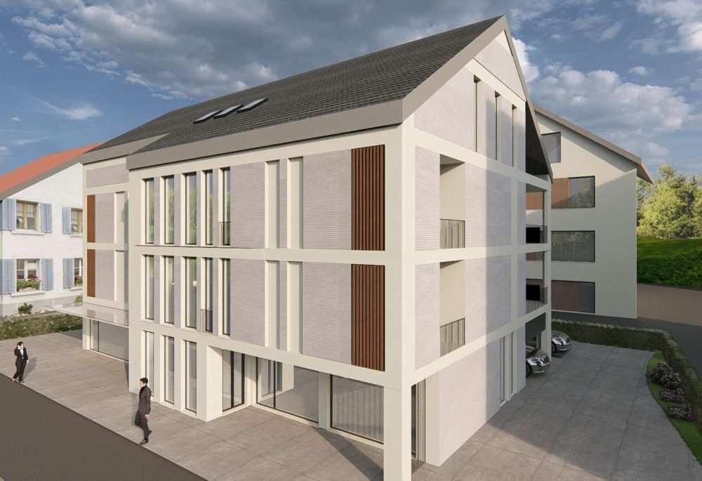 3.5 Zimmerwohnung im Neubauprojekt Living Hinwil - 4 Aussenansicht Nordwest