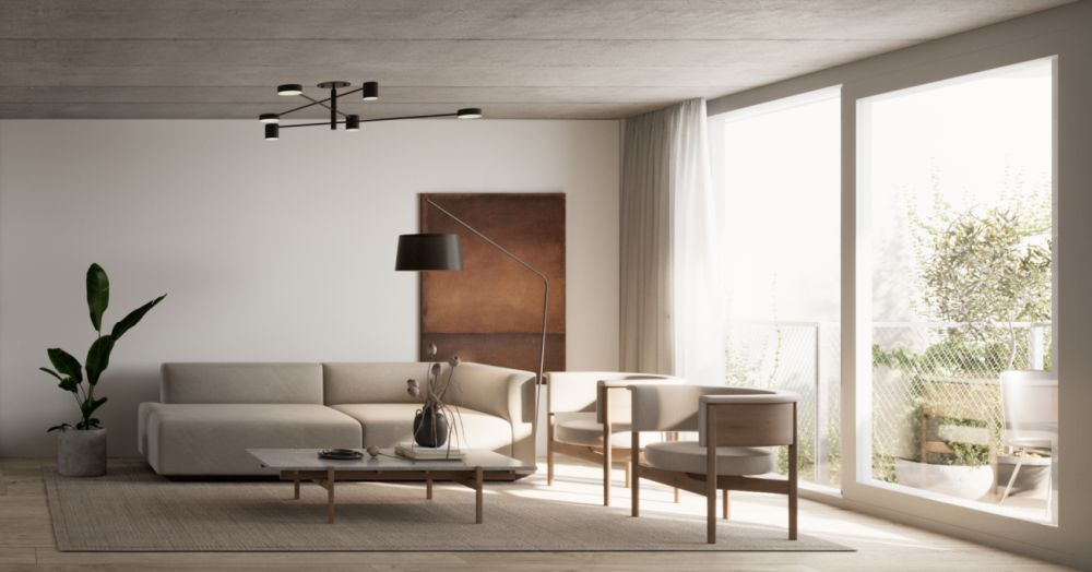 Neubauprojekt: Hochwertiges 2.5 Z' Gartenapartment an zentraler Lage - Wohnbereich