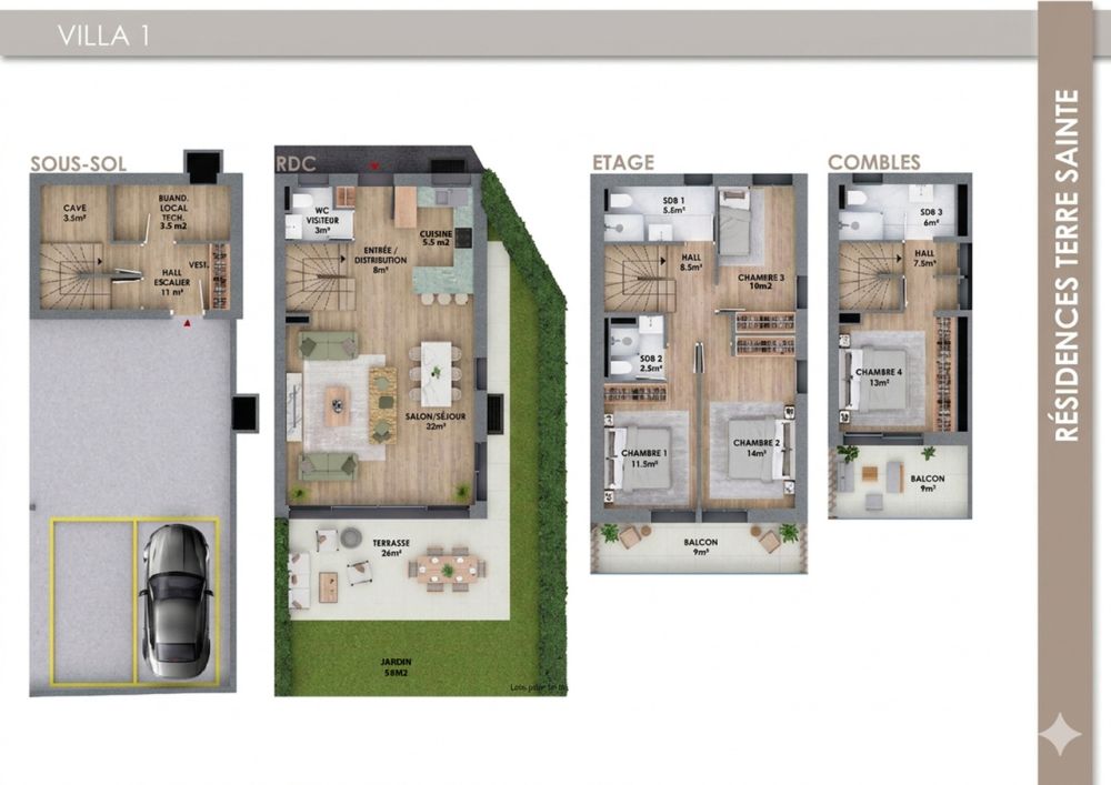 Projet neuf - Villa 1 de 4 chambres avec terrasse et jardin privatif -  Bild 7