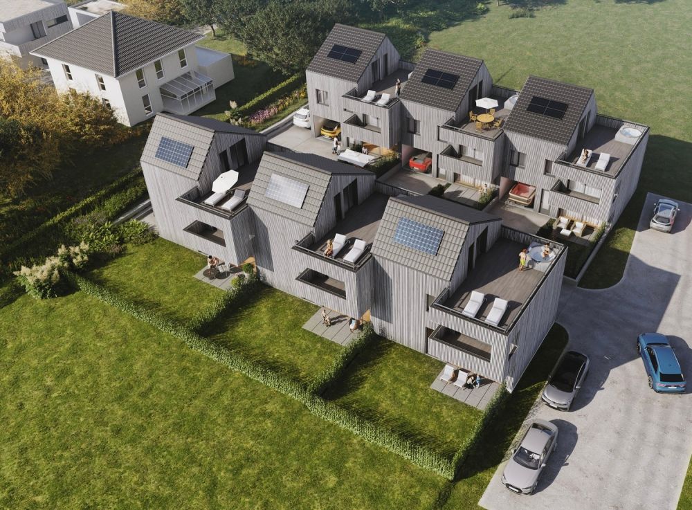 Modernes Reiheneinfamilienhaus in Sax zu kaufen - Aussenvisualisierung