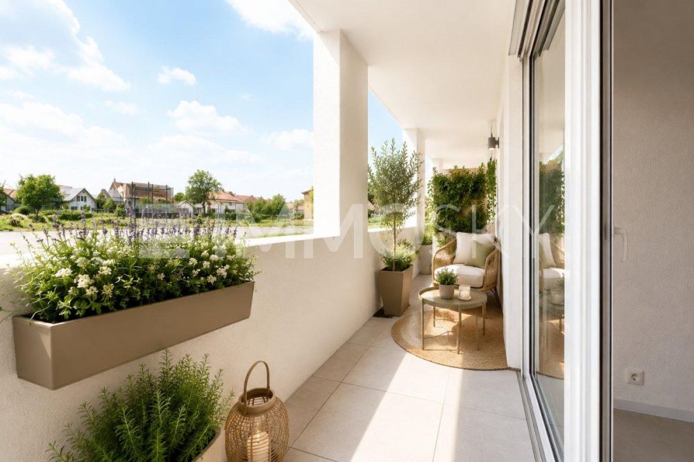 Magnifique Appartement neu mit großer Terrasse, 4 Min. von Cheseaux - Coursive donnant sur la terrasse homestaging