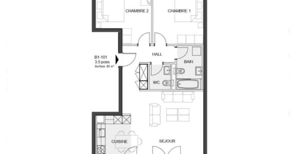 3.5 pièces traversant neuf avec balcon à Denges - Appartement 3.5 pièces - image - 8