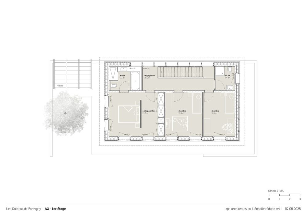 3 villas individuelles de 5.5 pièces - Plan de l'étage