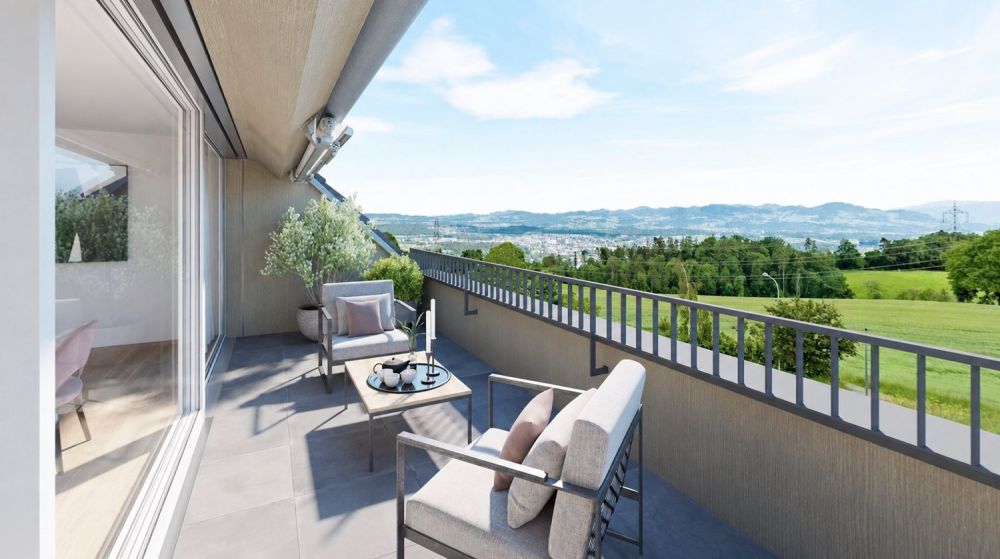 Grosse neue 5½-Zi.Dachmaisonettewohnung zu verkaufen an schöner Aussichtslage -  Bild 1