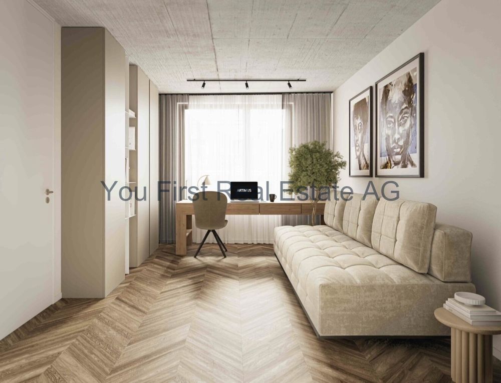 Wohnung W03  3.5-Zimmer Geschosswohnung mit Loggia - Funktionales Jugendzimmer mit integriertem Arbeitsbereich und Fensterfront