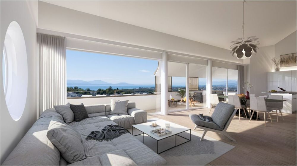 ATTIQUE N°16 - VUE PANORAMIQUE SUR LE LAC ET LES ALPES - Bild 1