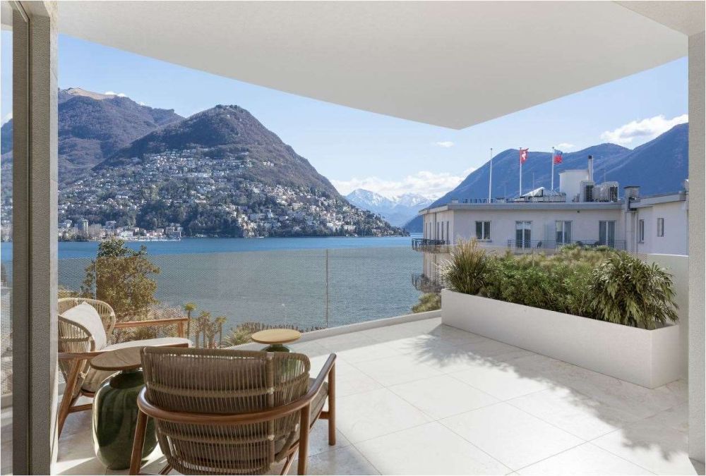 Lugano centro: lussuoso attico di nuova costruzione con vista lago - Bild 1