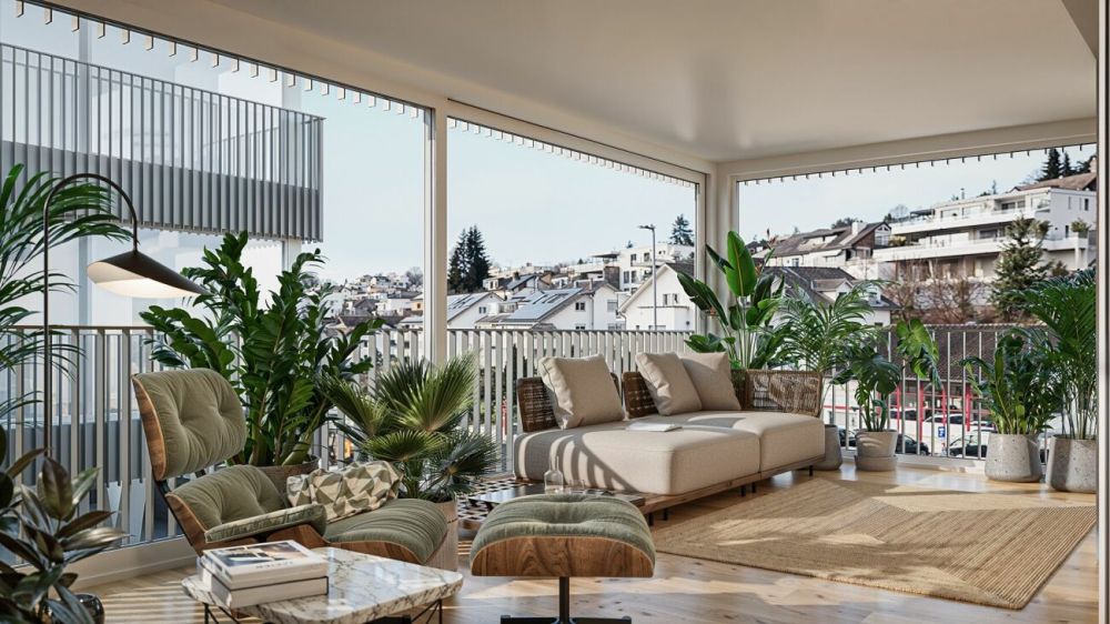 Meienberg Twins - letzte 3.5-Zimmer Gartenwohnung - Wintergarten