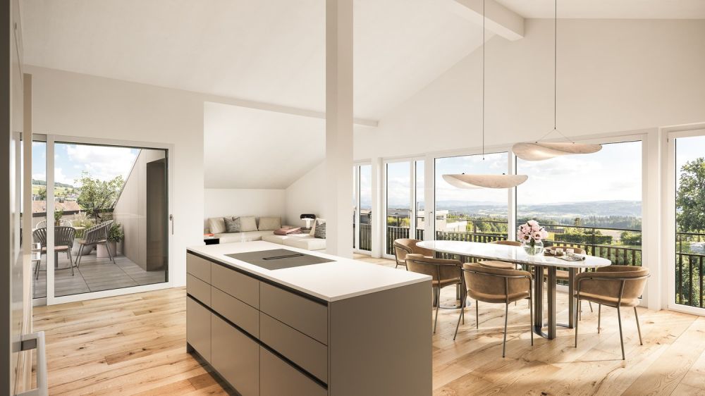 «Bänkliwiese» Oberrohrdorf - Wohnen im Dorfkern - Innenvisualisierung Dachgeschoss