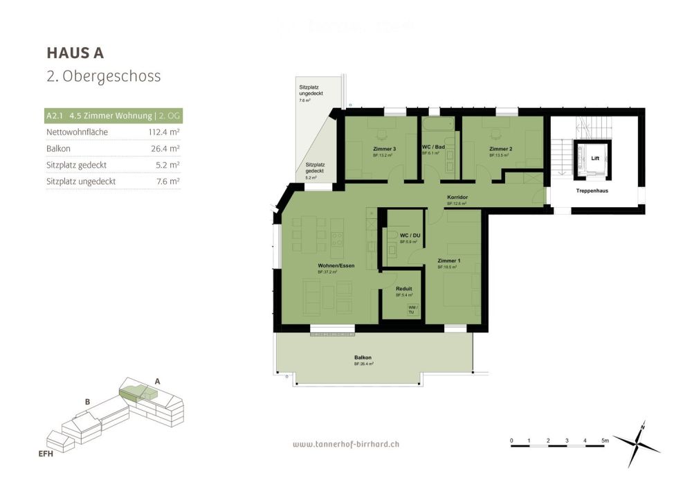 4.5 Zimmer Eigentumswohnung im Zentrum von Birrhard AG -  Bild 12