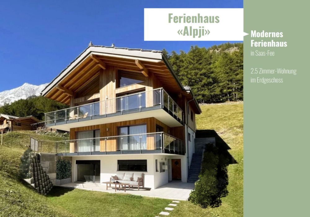 Alpji neue 2.5 Zimmerwohnung in einem der ältesten Weiler Hohnegg oberhalb Saas-Fee. Sportlicher Zugang vom Dorfzentrum, der Lomatte oder Wildi. Mit dem E-bike ganzjährig erreichbar. -  Bild 1
