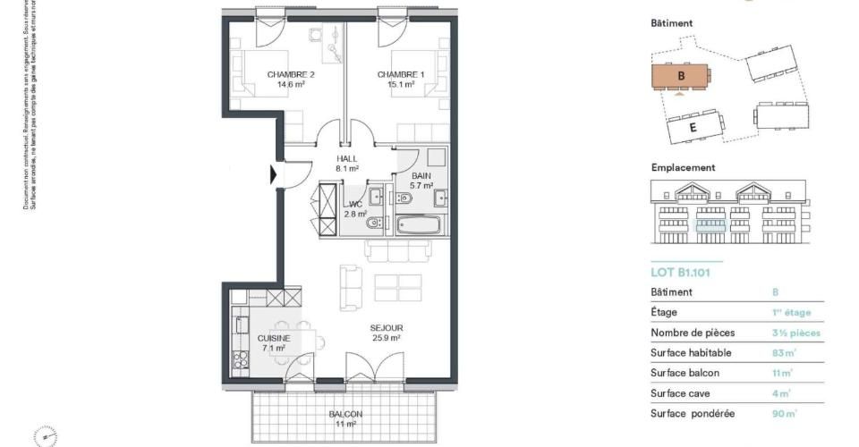 Nouvelle promotion : Appartement de 3.5 pièces avec balcon - Appartement 3.5 pièces - image - 12