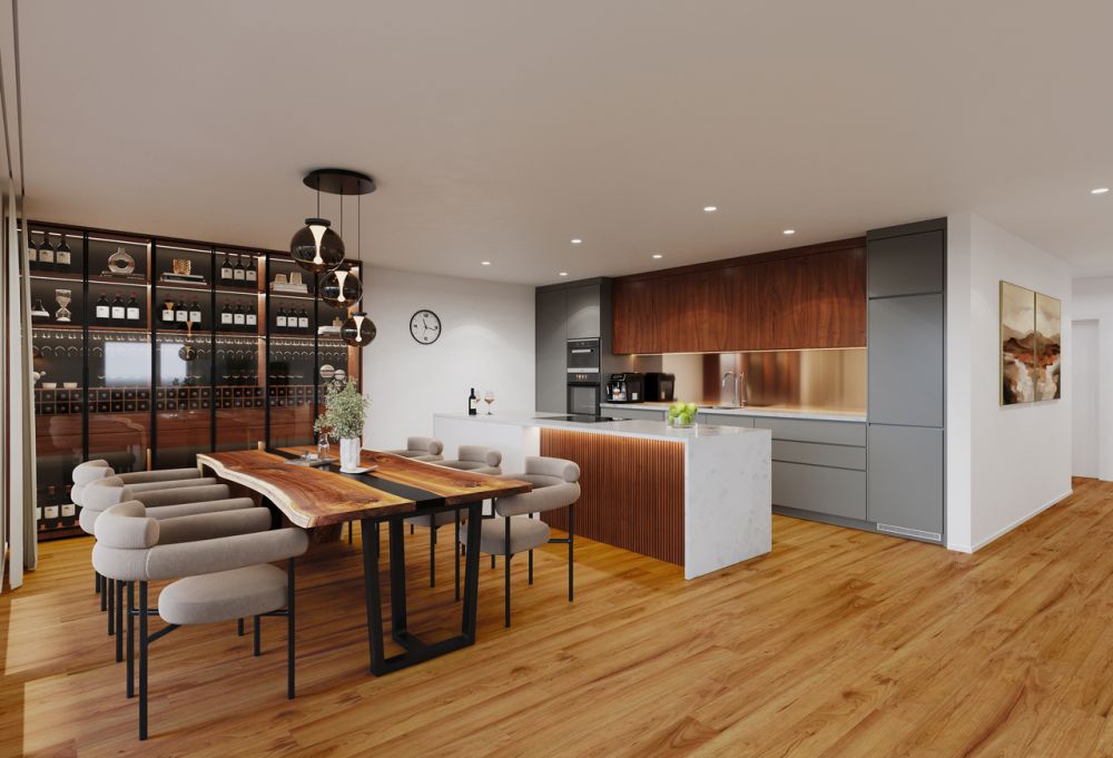 4.5 Zimmer-Wohnung (D) im 1.OG, mit 144 m2 Netto-Wohnfläche und 29.5m2 Balkon - Essen-Küche