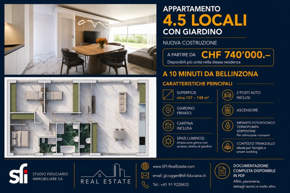 4,5 Lokale neu mit Garten, 10 Minuten von Bellinzona -  Bild 2