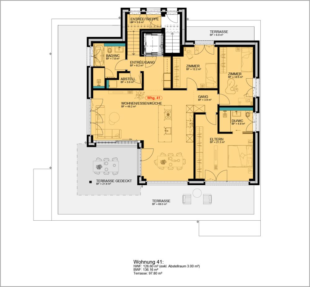 BIENENPARK - Attika -Penthousewohnung! - Grundriss Attikageschoss