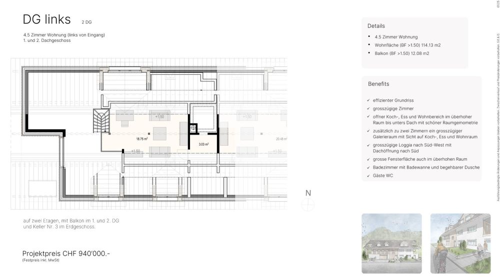 Moderne 4.5-Zimmer-Dachwohnung in Weerswilen - Neubau 2025/26 -  Bild 5