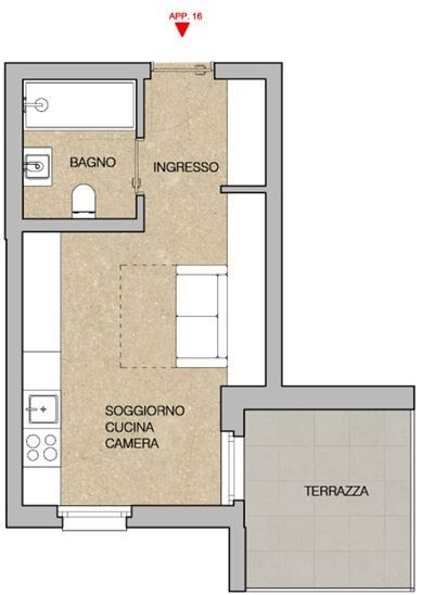 Neues Einzimmerapartment zum Verkauf in Giubiasco -  Bild 3