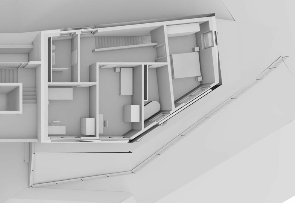 Grosszügiges Einfamilienhaus mit Bergsicht - Visualisierung Grundriss OG