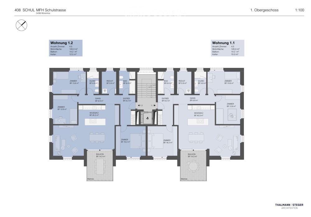 Moderne 4.5-Zimmer-Neubau-Wohnung in Würenlos -  Bild 2