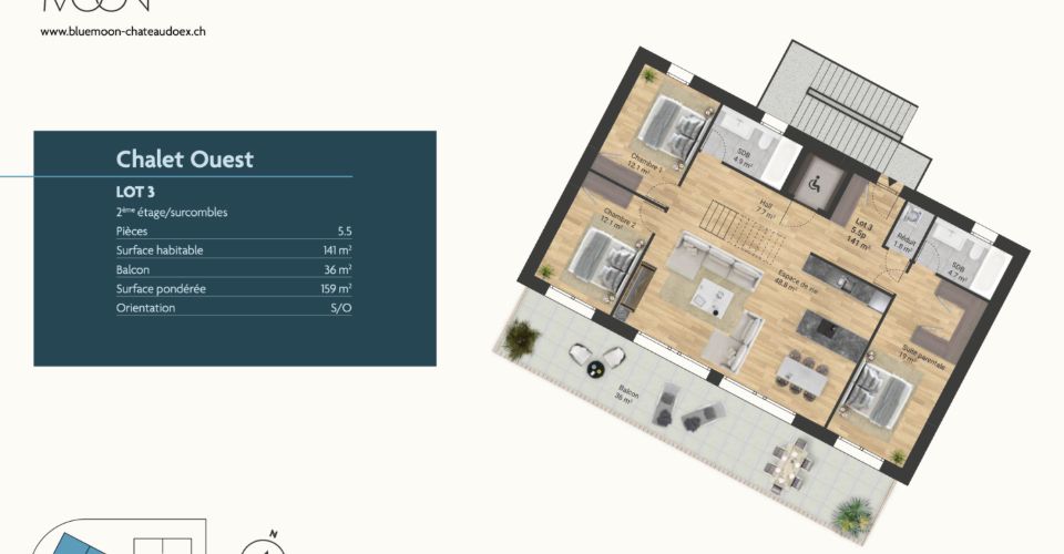Duplex avec vue ! Travaux en cours ! - Attique 5.5 pièces - image - 9